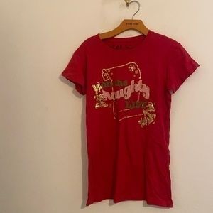 ON THE NAUGHTY LIST RED SHIRT XL